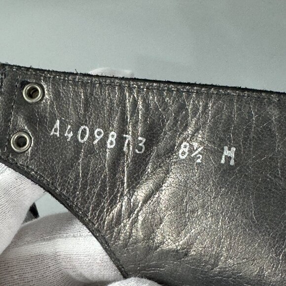 STUART WEITZMAN BLACK LEATHER BACKVIEW GLADIATOR SANDALS BOOT 8.5 - Picture 12 of 14